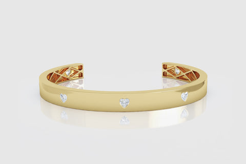 Heart Cuff Diamond Bracelet - elbeu