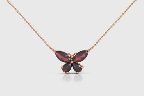 Butterfly Ruby Necklace - elbeu