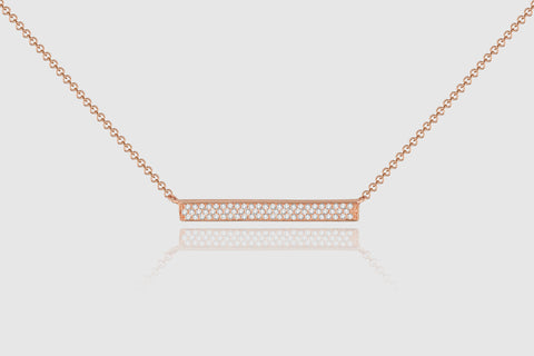 Thin Bar Diamond Necklace - elbeu
