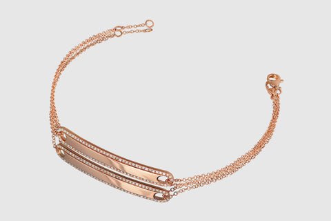 Engravable Bar Diamond Bracelet - elbeu