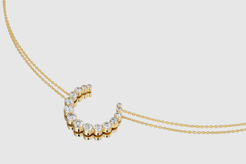 Large Moon Diamond Necklace - elbeu