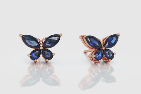 Butterfly Blue Sapphire Earrings - elbeu