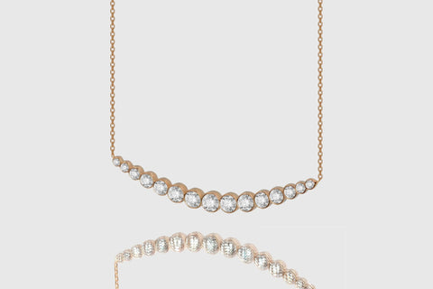 Half Moon Diamond Necklace - elbeu