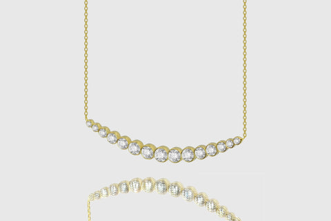 Half Moon Diamond Necklace - elbeu